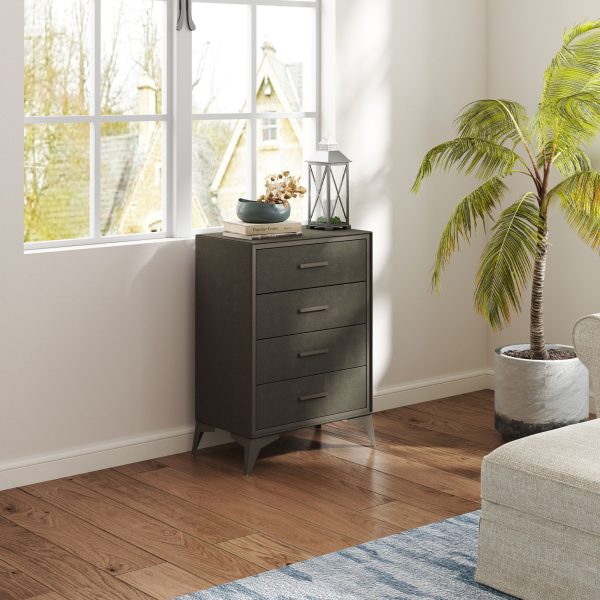 HOMCOM 4 Drawer Chest of Drawers, Fabric Dresser with Steel Frame, Brown - Image 2