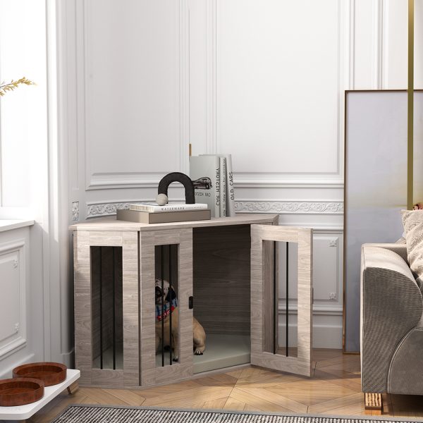 PawHut Dog Crate Furniture for Medium Dogs w/ Cushion, Door - Image 8