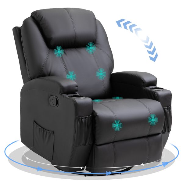 Faux Leather Electric 8-Point Vibration Massage Recliner Sofa Chair with Remote