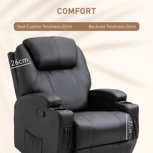 Faux Leather Electric 8-Point Vibration Massage Recliner Sofa Chair with Remote - Image 8