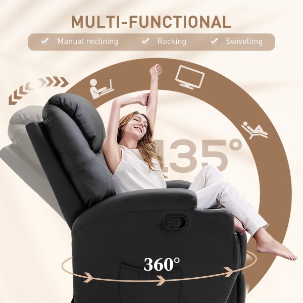 Faux Leather Electric 8-Point Vibration Massage Recliner Sofa Chair with Remote - Image 5