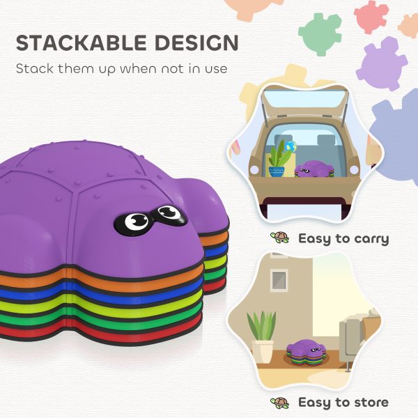 AIYAPLAY 6 PCS Balance Stepping Stones, Stackable River Stones Non-slip Edge - Image 4