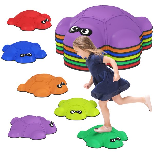 AIYAPLAY 6 PCS Balance Stepping Stones, Stackable River Stones Non-slip Edge