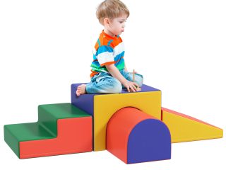 HOMCOM 4-piece Soft Play Set, Baby Foam Block Toy Toddler 1-3 Years
