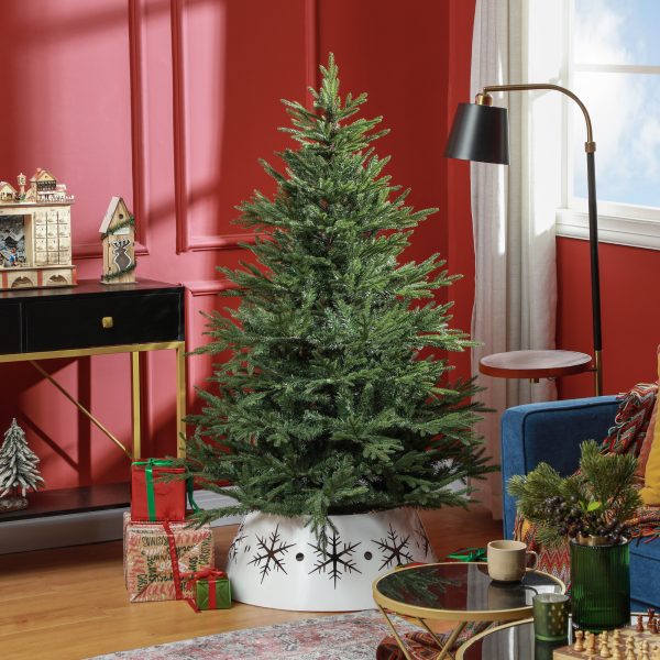 HOMCOM 5 Foot Artificial Christmas Tree with Realistic Hinged Branches - Image 2