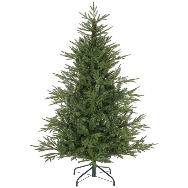 HOMCOM 5 Foot Artificial Christmas Tree with Realistic Hinged Branches