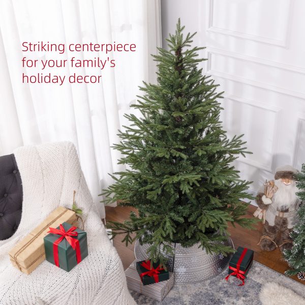 HOMCOM 5 Foot Artificial Christmas Tree with Realistic Hinged Branches - Image 3