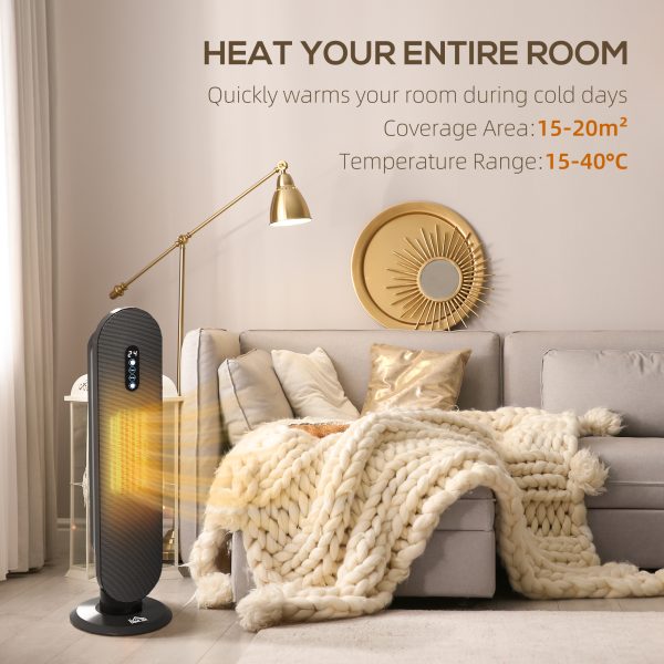 HOMCOM Ceramic Space Heater Tower Heater W/ 45° Oscillation - Image 3