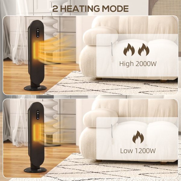 HOMCOM Ceramic Space Heater Tower Heater W/ 45° Oscillation - Image 6