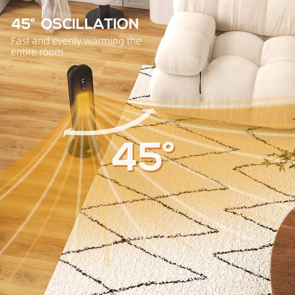HOMCOM Ceramic Space Heater Tower Heater W/ 45° Oscillation - Image 7