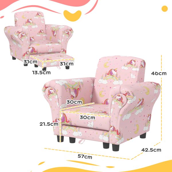 AIYAPLAY 2 Piece Kids Sofa Set with Unicorn Design, for Nursery - Image 5
