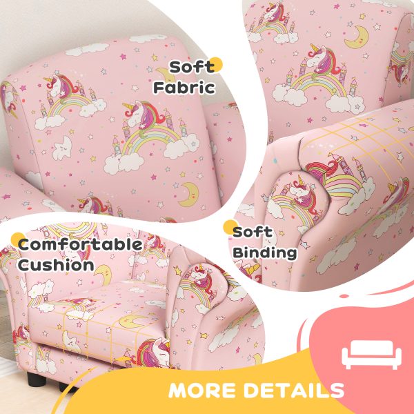 AIYAPLAY 2 Piece Kids Sofa Set with Unicorn Design, for Nursery - Image 6