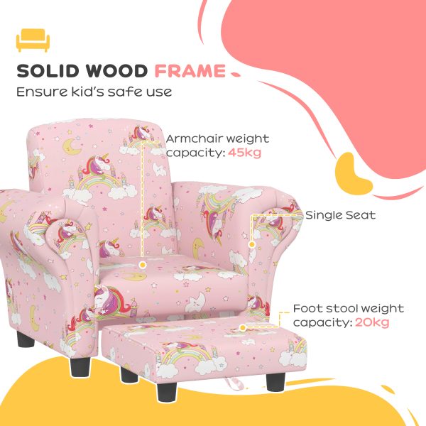 AIYAPLAY 2 Piece Kids Sofa Set with Unicorn Design, for Nursery - Image 4