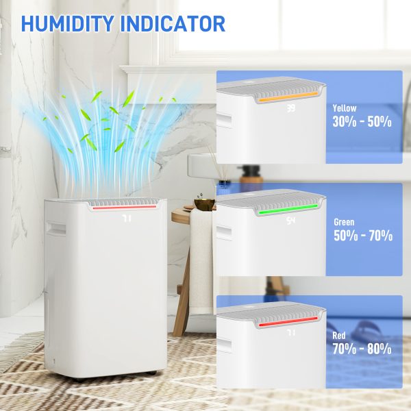 HOMCOM 20L/Day Dehumidifier for Home Damp, with 24H Timer, White - Image 4