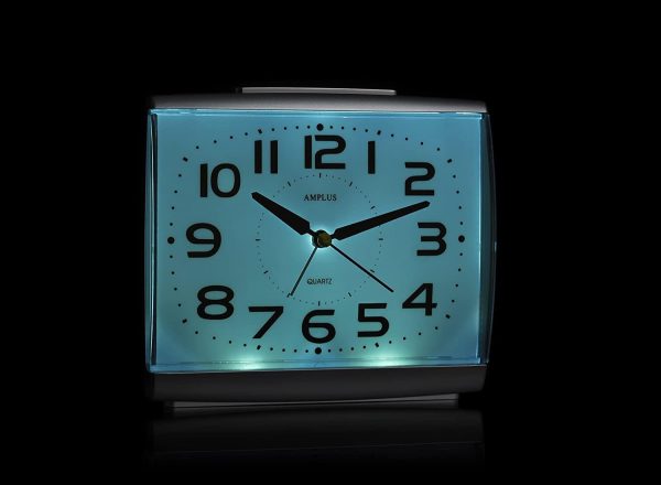 Amplus Large Numbers Dial With Silent Sweep Light Snooze Graphite Alarm Clock PT175G - Image 4