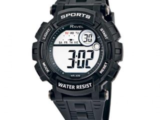 Ravel Mens 3ATM Digital Sports Black Watch RDG.14.3