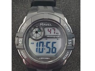 Ravel Mens 3ATM Digital Sports Black/Silver Watch RDG.14.14