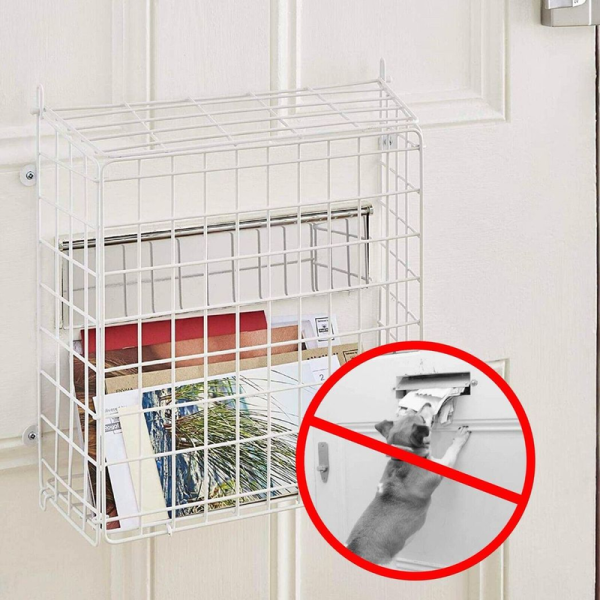 White Letter Box Catcher Basket With Lift Up Lid - Image 4
