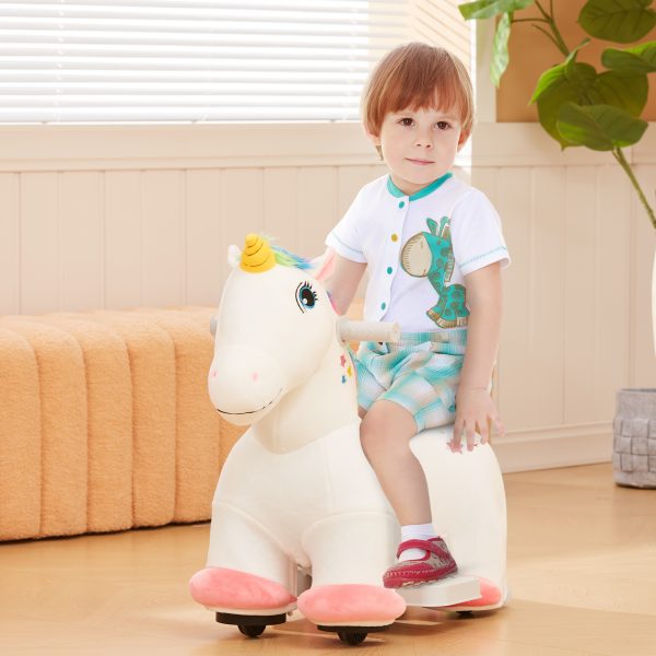 AIYAPLAY 6V Electric Ride on Unicorn with Music Forward - Image 2