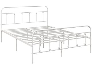 HOMCOM 4ft Metal Double Platform Bed Frame w/ Underbed Storage Headboard