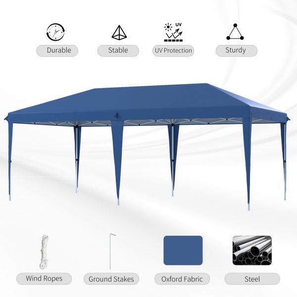 Outsunny 6 x 3(m) Pop Up Gazebo Patio Party Event Heavy Duty Canopy Blue - Image 6