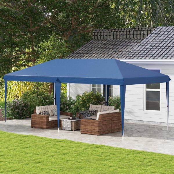 Outsunny 6 x 3(m) Pop Up Gazebo Patio Party Event Heavy Duty Canopy Blue - Image 2