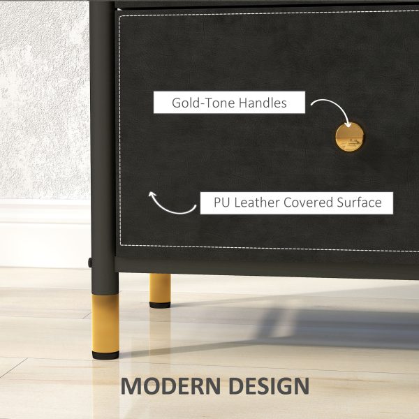 HOMCOM Chest of Drawers with 3 Drawers for Bedroom, Living Room, Black - Image 4