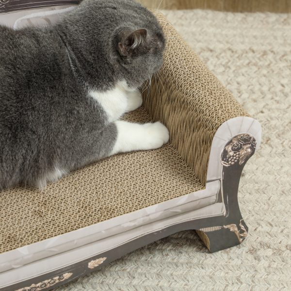 PawHut Cat Scratching Board with Organic Catnip for Indoor Cats, Brown - Image 8