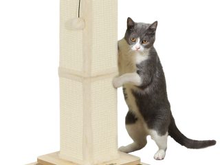 PawHut 67cm Cat Scratching Post 3 in 1 Cat Scratcher w/ Track Ball Toy