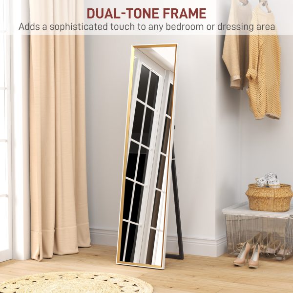 HOMCOM Full Length Mirror Wall Mount Leaning Standing Mirror, White - Image 6
