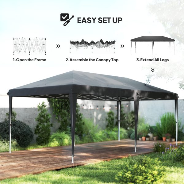 Outsunny 6 x 3(m) Pop Up Gazebo Patio Party Event Heavy Duty Canopy Grey - Image 3
