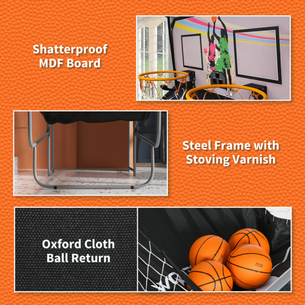 SPORTNOW Basketball Arcade Game with Double Hoops, Electronic Scorer - Image 4