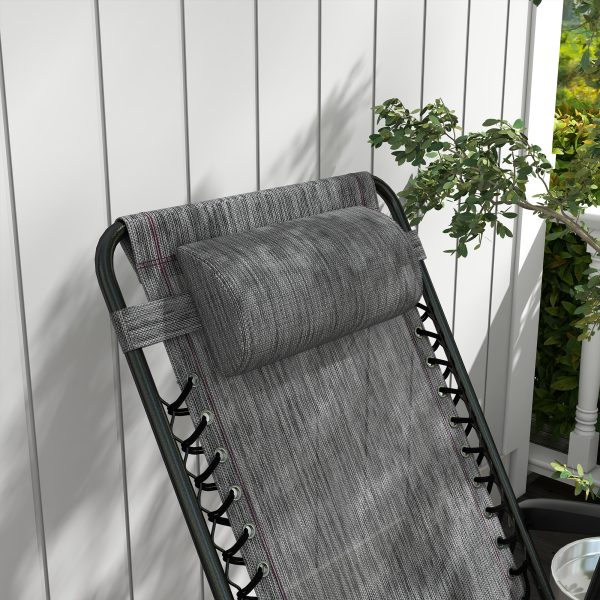 Outsunny Folding Rocking Chair Outdoor Portable Zero Gravity Chair Grey - Image 8