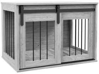 PawHut Dog Crate Furniture with Removable Cushion, for Medium Dogs