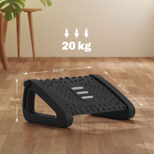 HOMCOM Non-Slip Foot Rest Under Desk Office Footrest with Adjustable Height - Image 5