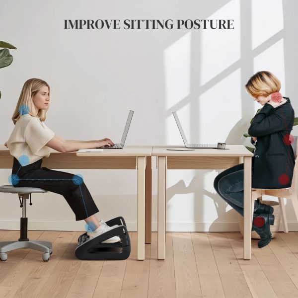 HOMCOM Non-Slip Foot Rest Under Desk Office Footrest with Adjustable Height - Image 3