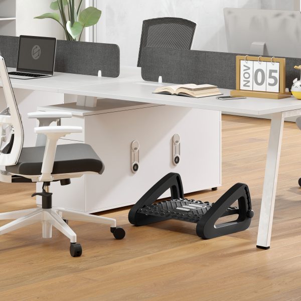 HOMCOM Non-Slip Foot Rest Under Desk Office Footrest with Adjustable Height - Image 6