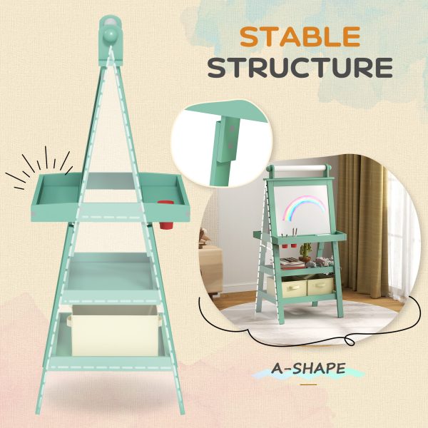AIYAPLAY Double-Sided Art Easel for Kids w/ Paper Roll, Storage Baskets - Image 7