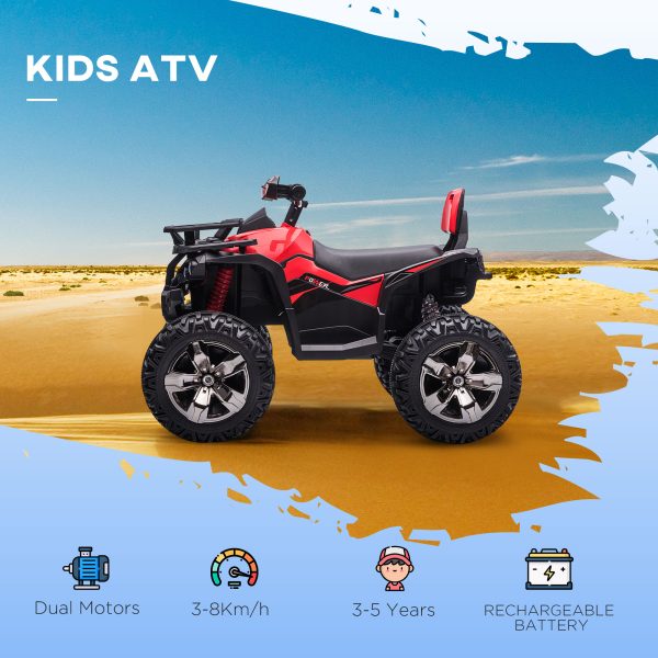 HOMCOM 12V Quad Bike ATV with LED Lights, Music, for Boys Girls - Image 3