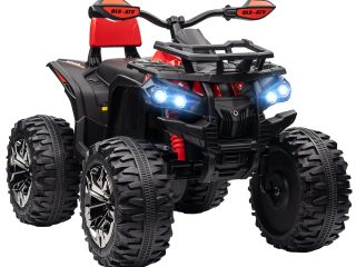 HOMCOM 12V Quad Bike ATV with LED Lights, Music, for Boys Girls