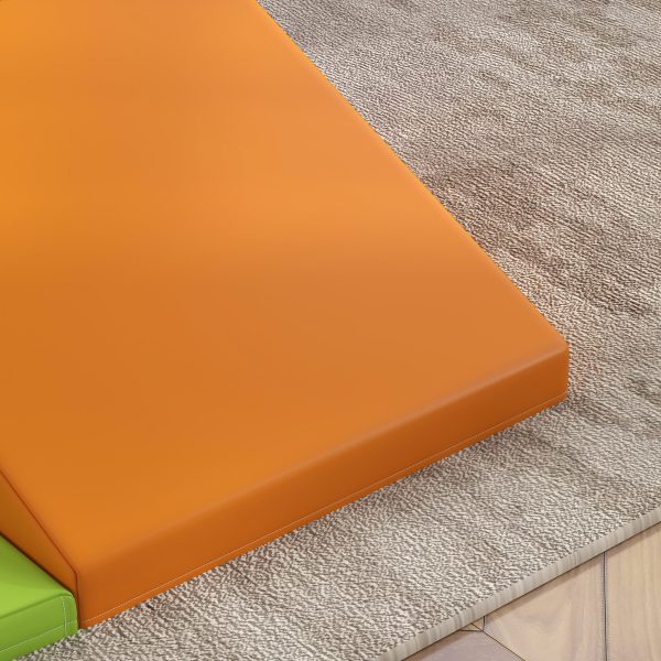 HOMCOM 4-piece Soft Play Set Climb and Crawl Foam Activity Toys Orange - Image 8
