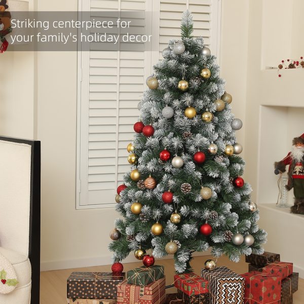 HOMCOM 5ft Artificial Pine Christmas Tree with Pinecones, Steel Base - Image 3
