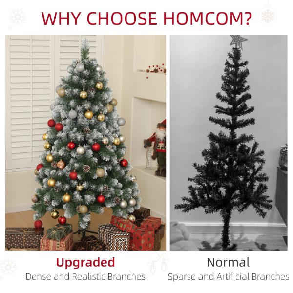 HOMCOM 5ft Artificial Pine Christmas Tree with Pinecones, Steel Base - Image 4