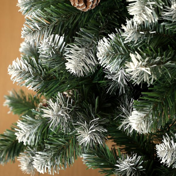HOMCOM 5ft Artificial Pine Christmas Tree with Pinecones, Steel Base - Image 6