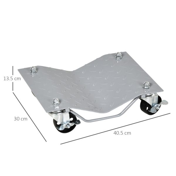 DURHAND 2PCS 680kg Car Wheel Dollies with Swivel Casters, Wheel Dolly, Grey - Image 6
