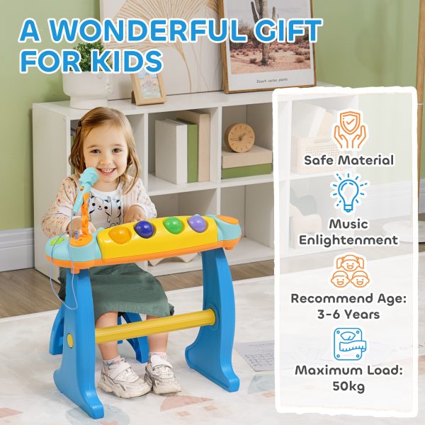 AIYAPLAY 37 Keys Kids Piano w/ Microphone, Stool, Record & Replay Function - Image 7