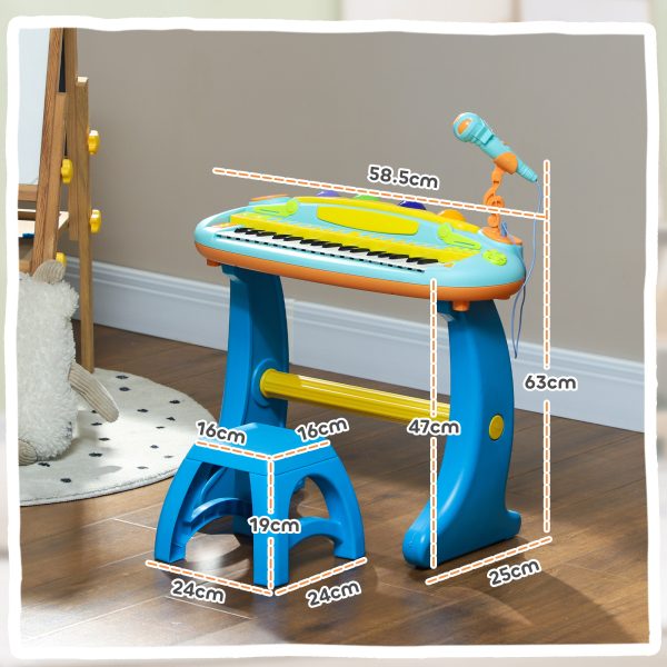 AIYAPLAY 37 Keys Kids Piano w/ Microphone, Stool, Record & Replay Function - Image 5
