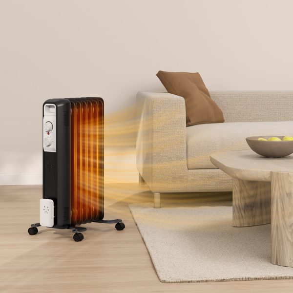 HOMCOM 1500W 7 Fin Oil Filled Heater Radiator for Home - Image 2