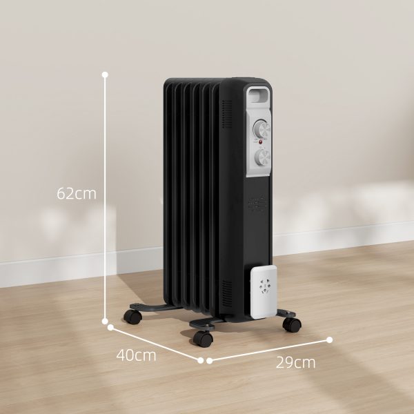 HOMCOM 1500W 7 Fin Oil Filled Heater Radiator for Home - Image 5