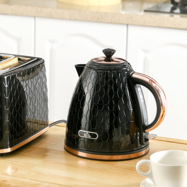 HOMCOM Electric Kettle, Fast Boil, 1.7L, 3kW, Swivel, Auto Shut-off, Black - Image 2